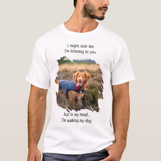 Funny Photo Dog Dad T-Shirt (Front)