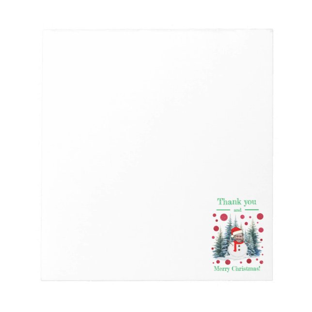 Funny Photo Face Merry Christmas Notepad (Front)