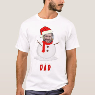 Funny Photo Face Snowman Christmas  T-Shirt