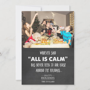 Funny Photo Holiday Christmas Chalk Greeting Card