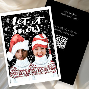 Funny Photo Interactive Christmas Let It Snow Holiday Card