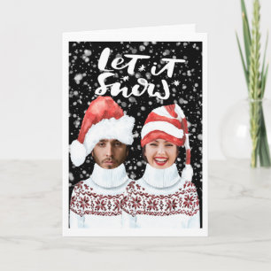 Funny Photo Personalised Christmas Let It Snow Card
