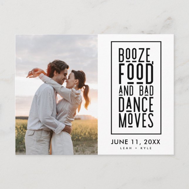 Funny Photo QR Code Wedding Save the Date Announcement Postcard (Front)