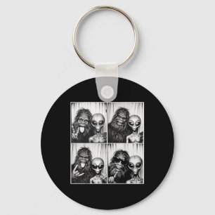 Funny Photobooth Photo Sasquatch Ufo Bigfoot And A Key Ring