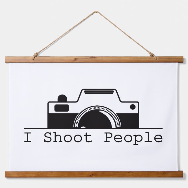 funny photographer I shoot people Hanging Tapestry (Front)