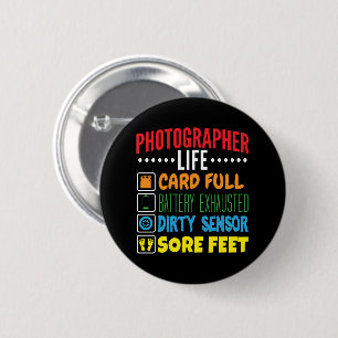 Funny Photographer Life Checklist 6 Cm Round Badge