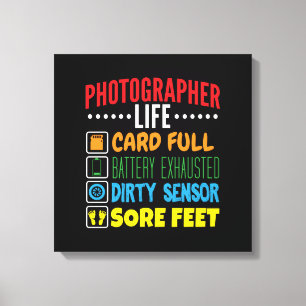 Funny Photographer Life Checklist Canvas Print