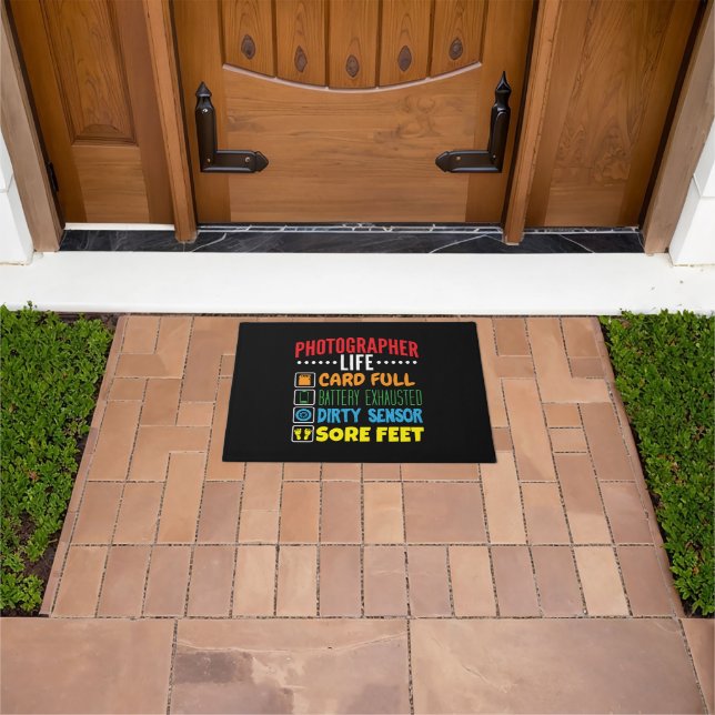 Funny Photographer Life Checklist Doormat (Outdoor)
