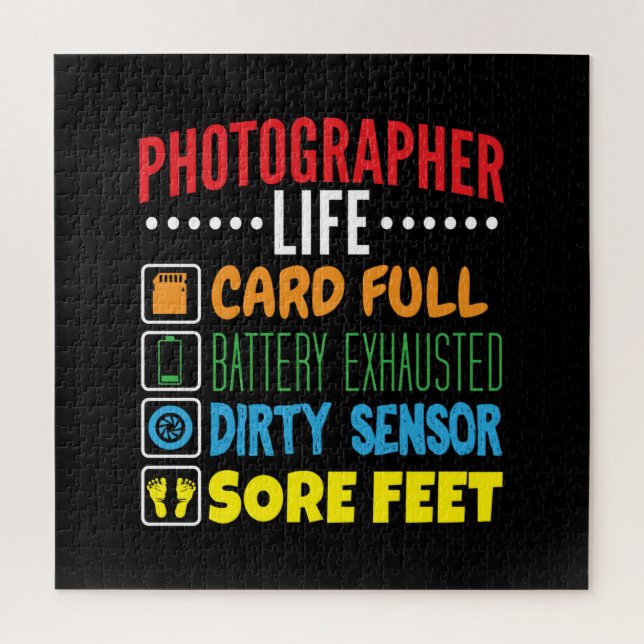 Funny Photographer Life Checklist Jigsaw Puzzle (Vertical)