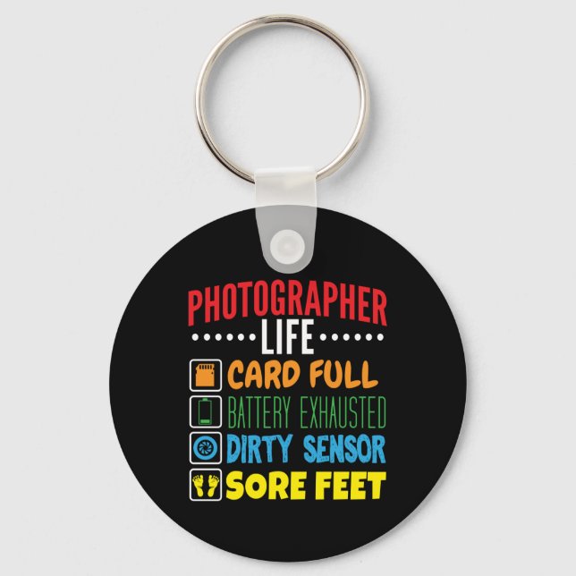Funny Photographer Life Checklist Key Ring (Front)