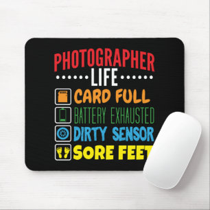 Funny Photographer Life Checklist Mouse Mat