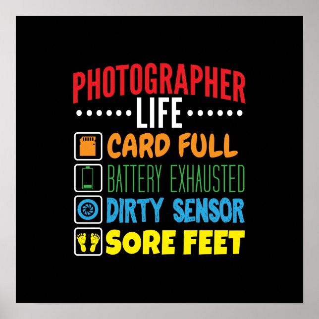 Funny Photographer Life Checklist Poster (Front)