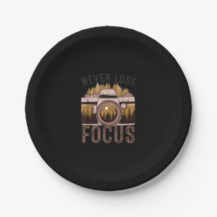 Funny Photographer Never Lose Focus Photograph Paper Plate