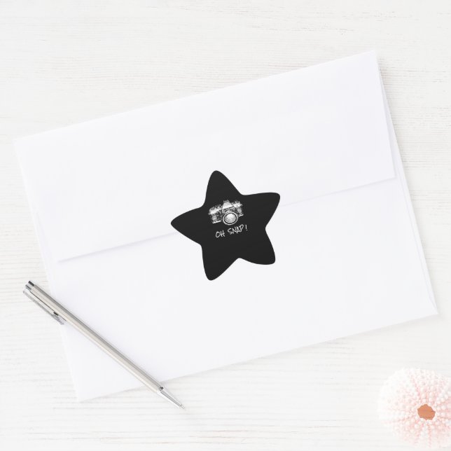Funny Photographer Oh Snap  Gift Pullover Star Sticker (Envelope)