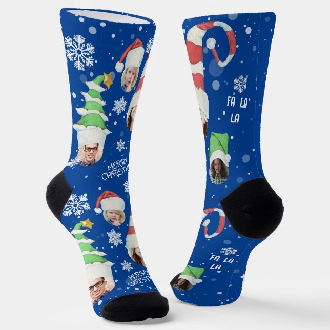 Funny Photos Merry Christmas Novelty Socks (Angled)