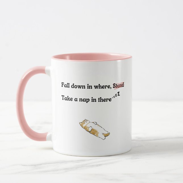 Funny Phrase Goblin Mode Napping Cat Frosted Glass Mug (Left)