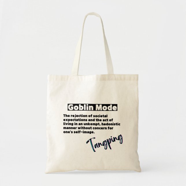 Funny Phrase Goblin Mode Tote Bag (Front)