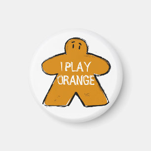 Funny Phrase Grunge Orange Meeple Board Gamer  Magnet