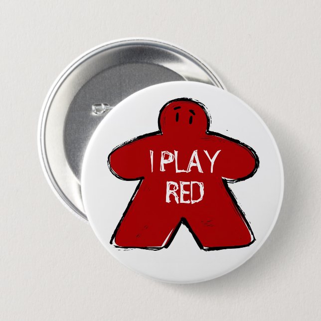 Funny Phrase Grunge Red Meeple Board Gamer  7.5 Cm Round Badge (Front & Back)