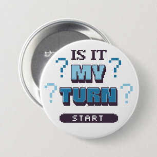Funny Phrase Retro Pixel Blue Board Gamer  7.5 Cm Round Badge