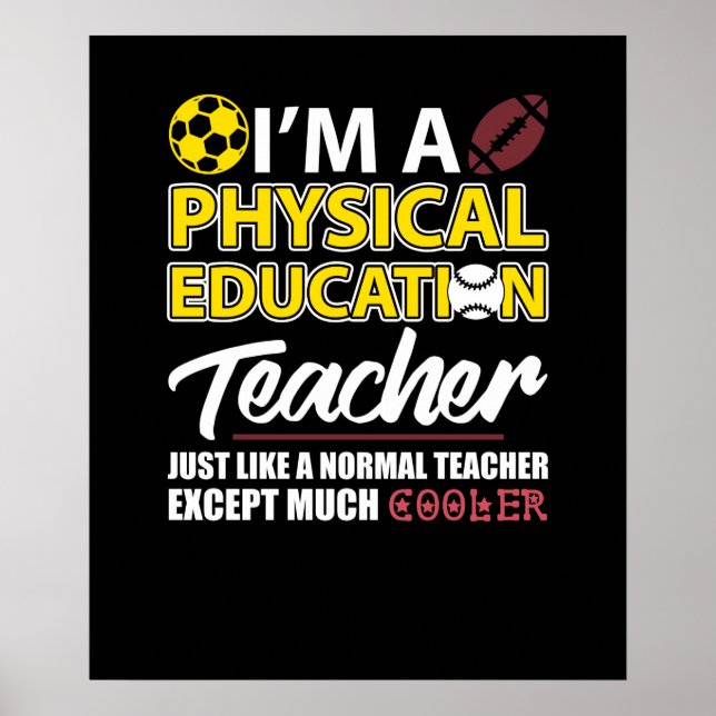 Funny Physical Education PE Teacher Appreciation D Poster (Front)