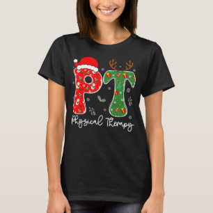 Funny Physical Therapy Christmas Santa Hat PT Xmas T-Shirt