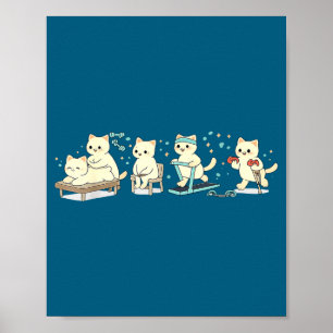Funny Physical Therapy Kittens Fitness Wellness Poster