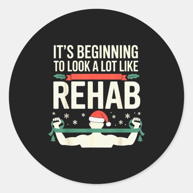 Funny Physical Therast Therapy Christmas Xmas Holi Classic Round Sticker (Front)