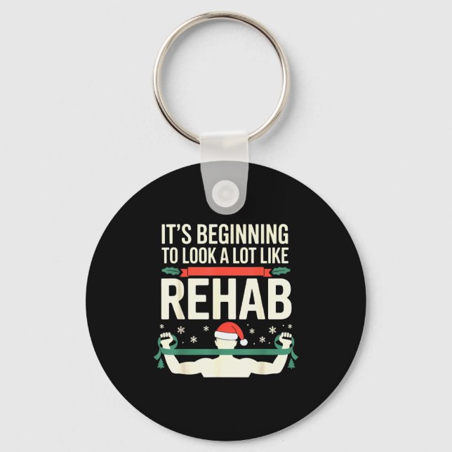 Funny Physical Therast Therapy Christmas Xmas Holi Key Ring (Front)