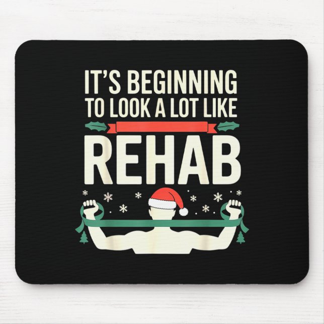 Funny Physical Therast Therapy Christmas Xmas Holi Mouse Mat (Front)