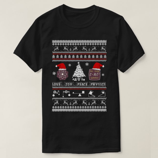 Funny Physics Christmas Sweater ShirtLove Joy Peac (Design Front)