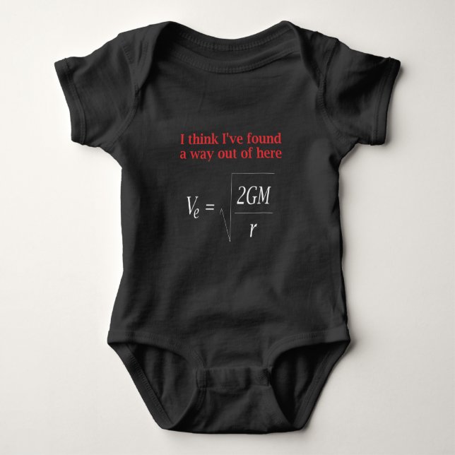 Funny Physics Joke Escape Velocity Gravity Science Baby Bodysuit (Front)