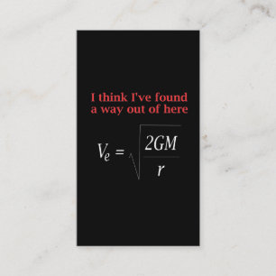 Funny Physics Joke Escape Velocity Gravity Science Business Card