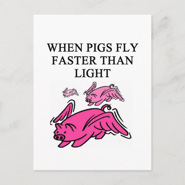 funny physics joke postcard (Front)