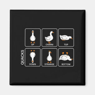 Funny physics pun duck quacks meme cute goose magnet