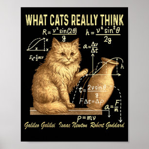 Funny Physics Science Humor What Cats Really Think Poster