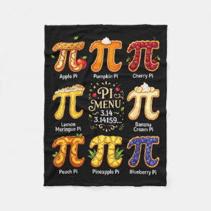 Funny Pi Day 3.14 Pi Menu Fruit Math Lover Teacher Fleece Blanket