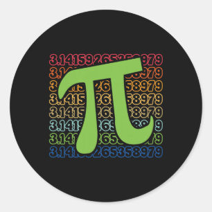 Funny Pi Day 3.14 Pi Symbol Spiral Number Math Lov Classic Round Sticker