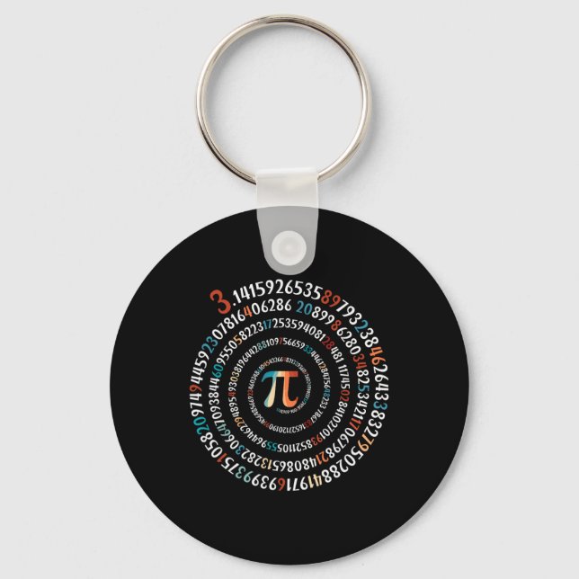 Funny Pi Day 3.14 Pi Symbol Spiral Number Math Lov Key Ring (Front)
