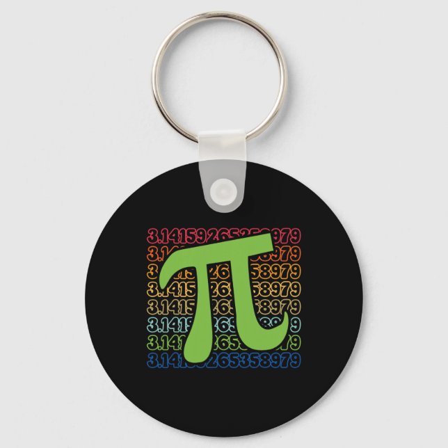 Funny Pi Day 3.14 Pi Symbol Spiral Number Math Lov Key Ring (Front)