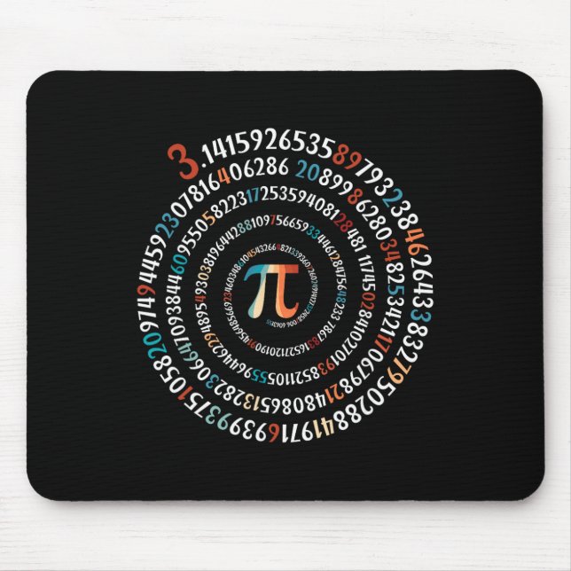 Funny Pi Day 3.14 Pi Symbol Spiral Number Math Lov Mouse Mat (Front)