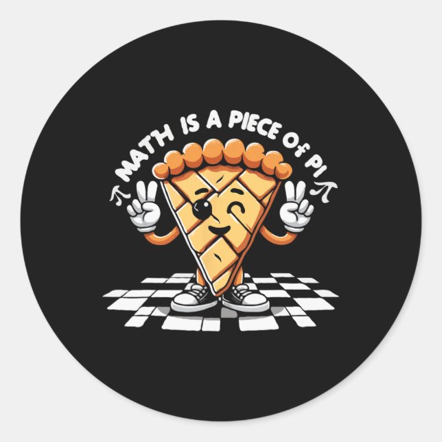 Funny Pi Day 3.14 Pie Math Teachers Coach Science  Classic Round Sticker (Front)