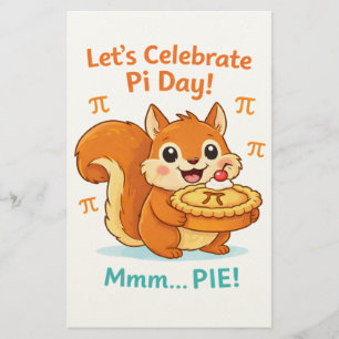 Funny Pi Day Animal with Pie – Math Lover Gift Stationery