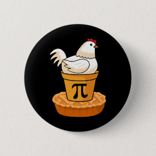 Funny Pi Day - Chicken Pot Pie - Math Mathematics  6 Cm Round Badge