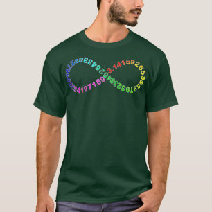 Funny Pi Day Math Digits of Pi Infinity Rainbow  T-Shirt