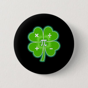 Funny Pi Day Math Patricks Day Luck Shamrock Green 6 Cm Round Badge
