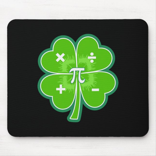 Funny Pi Day Math Patricks Day Luck Shamrock Green Mouse Mat (Front)