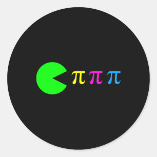 Funny Pi Day Math Science Ate Pi Symbol Colour  Classic Round Sticker