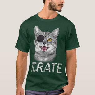 Funny Pi Day Math Science Cat Pirate 717 T-Shirt