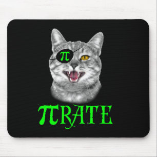 Funny Pi Day Math Science Cat Pirate Colour Mouse Mat